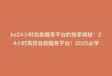 ks24小时自助服务平台的独家揭秘：24小时高效自助服务平台！2025必学-