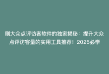 刷大众点评访客软件的独家揭秘：提升大众点评访客量的实用工具推荐！2025必学-