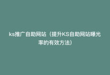 ks推广自助网站（提升KS自助网站曝光率的有效方法）-