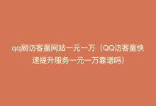 qq刷访客量网站一元一万（QQ访客量快速提升服务一元一万靠谱吗）-