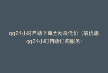 qq24小时自助下单全网最低价（最优惠qq24小时自助订购服务）-