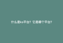 什么是ks平台？它是哪个平台？-