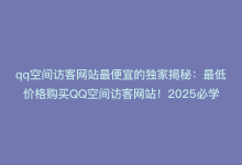 qq空间访客网站最便宜的独家揭秘：最低价格购买QQ空间访客网站！2025必学-