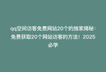 qq空间访客免费网站20个的独家揭秘：免费获取20个网站访客的方法！2025必学-