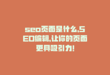 seo页面是什么，SEO编辑，让你的页面更具吸引力！-