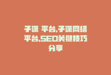 子潇 平台，子潇网络平台，SEO关键技巧分享-