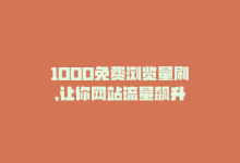 1000免费浏览量刷，让你网站流量飙升-