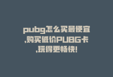 pubg怎么买最便宜，购买低价PUBG卡，玩得更畅快！-