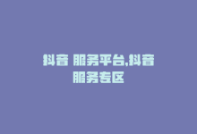 抖音 服务平台，抖音服务专区-