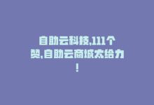 自助云科技，111个赞，自助云商城太给力！-