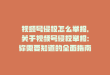 视频号侵权怎么举报,关于视频号侵权举报：你需要知道的全面指南!-