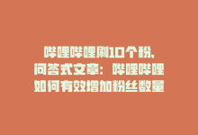 哔哩哔哩刷10个粉,问答式文章：哔哩哔哩如何有效增加粉丝数量——获取10个粉丝的小技巧与经验分享!-