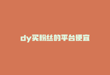 dy买粉丝的平台便宜-