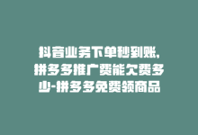 抖音业务下单秒到账,拼多多推广费能欠费多少-拼多多免费领商品助力-怎么购买拼多多助力次数-