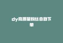 dy高质量粉丝自助下单-